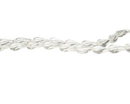(image for) 14 x 8mm Crystal Twisted Pressed Glass Oval Bead, 12" string