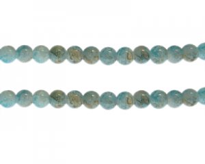 (image for) 8mm Blue/Gray Duo-Style Glass Bead, approx. 38 beads