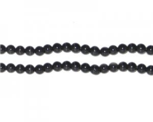 4mm Black Round Cat's Eye Bead, approx. 50 beads