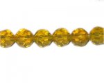 14mm Yellow Gold Faceted Round Glass Bead, 13" string 14mm Yellow Gold Faceted Round Glass Bead, 13" string