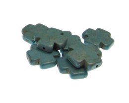 (image for) 20mm Cross Turquoise Bead, 7 beads