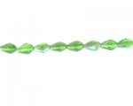 10 x 6mm Green AB Finish Faceted Drop Bead, 14" string 10 x 6mm Green AB Finish Faceted Drop Bead, 14" string