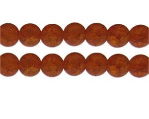 (image for) 12mm Rust Crackle Frosted Glass Bead, approx. 14 beads