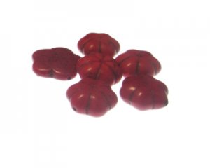 Red Flower Power, 6 Dyed Turquoise Beads