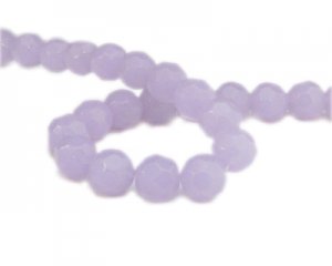 12mm Lilac Semi-Opaque Faceted Glass Bead, 13" string