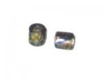 12 x 10mm Silver Foil Column Lampwork Glass Bead, 4 beads 12 x 10mm Silver Foil Column Lampwork Glass Bead, 4 beads
