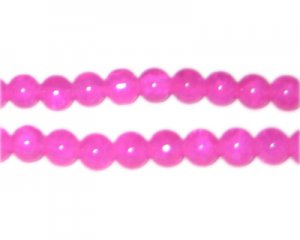 8mm Hot Pink Gemstone-Style Glass Beads, approx. 53 beads