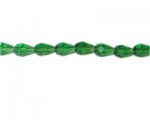 10 x 8mm Green Faceted Drop Glass Bead, 14" string 10 x 8mm Green Faceted Drop Glass Bead, 14" string