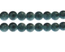 (image for) 12mm Dark Aqua Marble-Style Glass Bead, approx. 18 beads