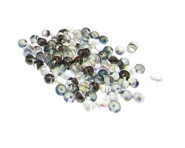 (image for) Approx. 1oz. 4mm Silver/Crystal Luster Side-drill Glass Bead