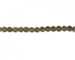 6mm Olive Faceted Round Glass Bead, 12" string 6mm Olive Faceted Round Glass Bead, 12" string