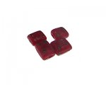 16 x 14mm Red Floral Lampwork Glass Bead, 4 beads 16 x 14mm Red Floral Lampwork Glass Bead, 4 beads