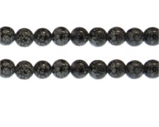 (image for) 10mm Black Spot Marble-Style Glass Bead, approx. 16 beads