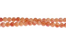 (image for) 6mm Orange Marble-Style Glass Bead, approx. 45 beads