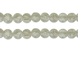 (image for) 10mm White Crackle Frosted Glass Bead, approx. 17 beads