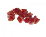 24 x 14mm Red Twist Lampwork Glass Bead, 5 beads 24 x 14mm Red Twist Lampwork Glass Bead, 5 beads