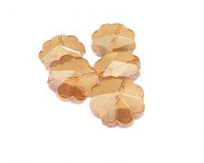(image for) 18mm Peach Faceted Flower Glass Bead, 5 beads