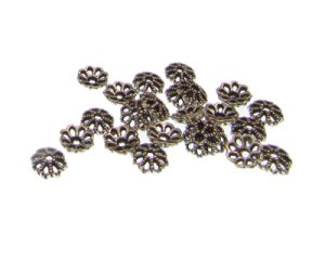 (image for) 8mm Silver Metal Bead Cap, approx. 25 caps