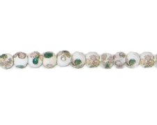 (image for) 4mm White Round Cloisonne Bead, 10 beads