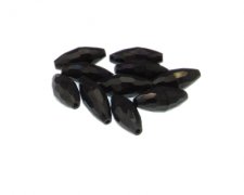 (image for) 18 x 6mm Black Bicone Faceted Glass Bead, 10 beads