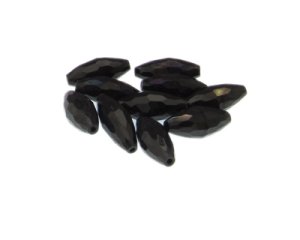 (image for) 14 x 10mm Black Faceted Glass Bicone Bead, 8 beads