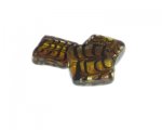 20mm Gold/Black Square Lampwork Bead, 3 beads 20mm Gold/Black Square Lampwork Bead, 3 beads