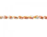 10mm Red Striped Heart Pressed Glass Bead, 13" string 10mm Red Striped Heart Pressed Glass Bead, 13" string