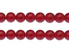 (image for) 12mm Raspberry Jade-Style Glass Bead, approx. 18 beads