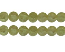 (image for) 12mm Pale Yellow Crackle Frosted Glass Bead, approx. 14 beads