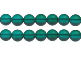 (image for) 12mm Deep Aqua Semi-Matte Glass Bead, approx. 13 beads