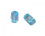 16 x 10mm Turq. Floral Column Lampwork Glass Bead, 4 beads 16 x 10mm Turq. Floral Column Lampwork Glass Bead, 4 beads