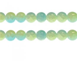 (image for) 12mm Pastel Blue/Yellow Duo-Style Glass Bead, approx. 14 beads