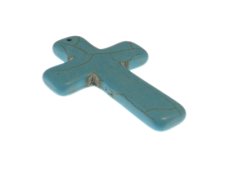 (image for) 60 x 40mm Turquoise Gemstone Cross