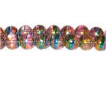 12mm Pink Peak Abstract Glass Bead, approx. 18 beads 12mm Pink Peak Abstract Glass Bead, approx. 18 beads