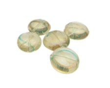 (image for) 20mm Pale Gold Pattern Lampwork Glass Bead, 5 beads