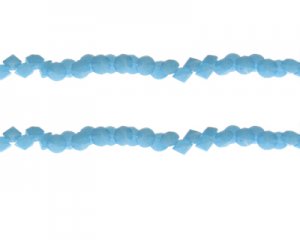 (image for) 4mm Pale Blue Semi-Opaque Bicone Glass Bead, 12" string, side drill