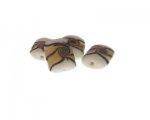 14 x 20mm White Foil Lampwork Glass Bead, 4 beads 14 x 20mm White Foil Lampwork Glass Bead, 4 beads