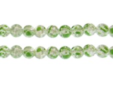 (image for) 10mm Greenbrier Crackle Spray Glass Bead, approx. 23 beads