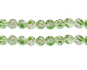 (image for) 10mm Greenbrier Crackle Spray Glass Bead, approx. 23 beads