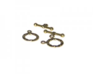 18 x 14mm Gold Etched Metal Toggle Clasp - 2 clasps