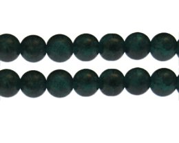 (image for) 12mm Green Crackle Frosted Glass Bead, approx. 14 beads