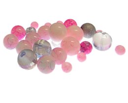 (image for) Approx. 1.5oz. Pinky Pink Designer Glass Bead Mix