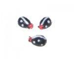 16 x 10mm Red/Black Ladybug Lampwork Glass Bead, 6 beads 16 x 10mm Red/Black Ladybug Lampwork Glass Bead, 6 beads