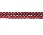 6mm Wine Rustic Glass Pearl Bead, approx. 71 beads