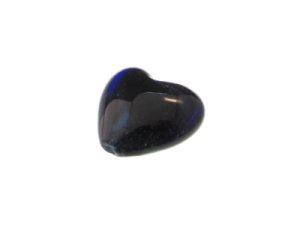 (image for) 28mm Blue Foil Heart Lampwork Glass Bead, 2 beads