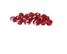 (image for) Approx. 1oz. x 8x6mm Strawberry Oval Glass Bead w/Silver Line