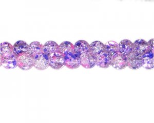 8mm Lilac Dream Crackle Season Glass Bead, approx. 55 beads
