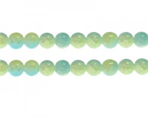 (image for) 10mm Pastel Blue/Yellow Duo-Style Glass Bead, approx. 18 beads