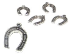 (image for) 16 x 12mm Silver Horseshoe Metal Charm, 4 charms