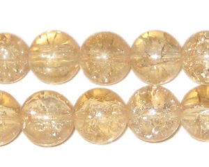 (image for) 12mm Champagne Crackle Bead, 8" string, approx. 18 beads